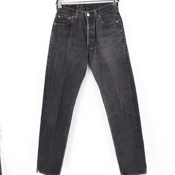 Vintage levis 501 0660 jeans Women's 28x31.5 USA made button fly cotton black - Picture 1 of 14